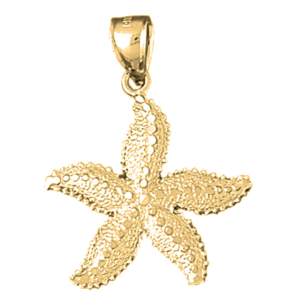 Yellow Gold-plated Silver Starfish Pendant