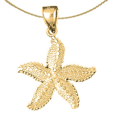 Colgante de estrella de mar de plata de ley (bañado en rodio o oro amarillo)