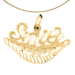 Sterling Silver Saying Pendant (Rhodium or Yellow Gold-plated)