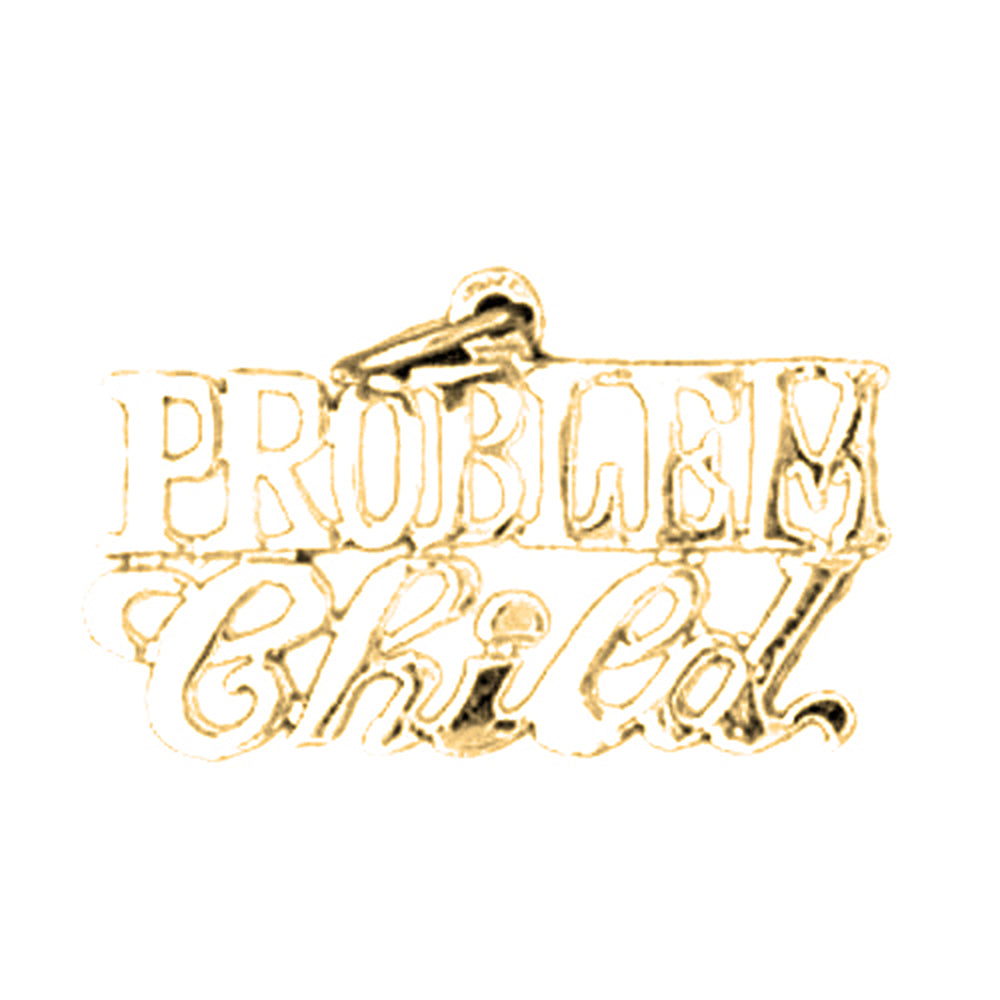 Yellow Gold-plated Silver Saying Pendant