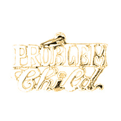 Yellow Gold-plated Silver Saying Pendant