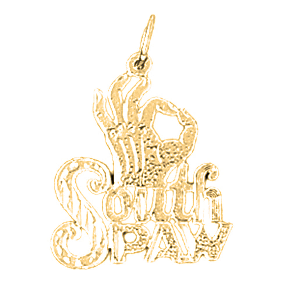 Yellow Gold-plated Silver Saying Pendant