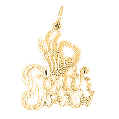 Yellow Gold-plated Silver Saying Pendant