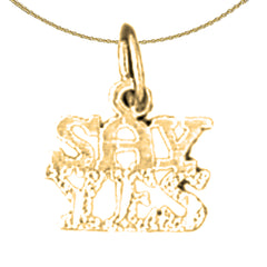 Sterling Silver Saying Pendant (Rhodium or Yellow Gold-plated)