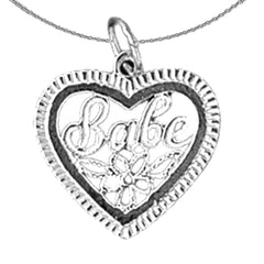 Sterling Silver Saying Pendant (Rhodium or Yellow Gold-plated)