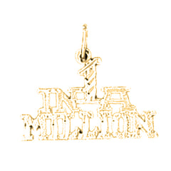 Yellow Gold-plated Silver Saying Pendant