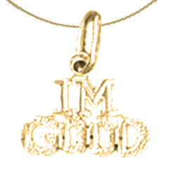 Sterling Silver Saying Pendant (Rhodium or Yellow Gold-plated)
