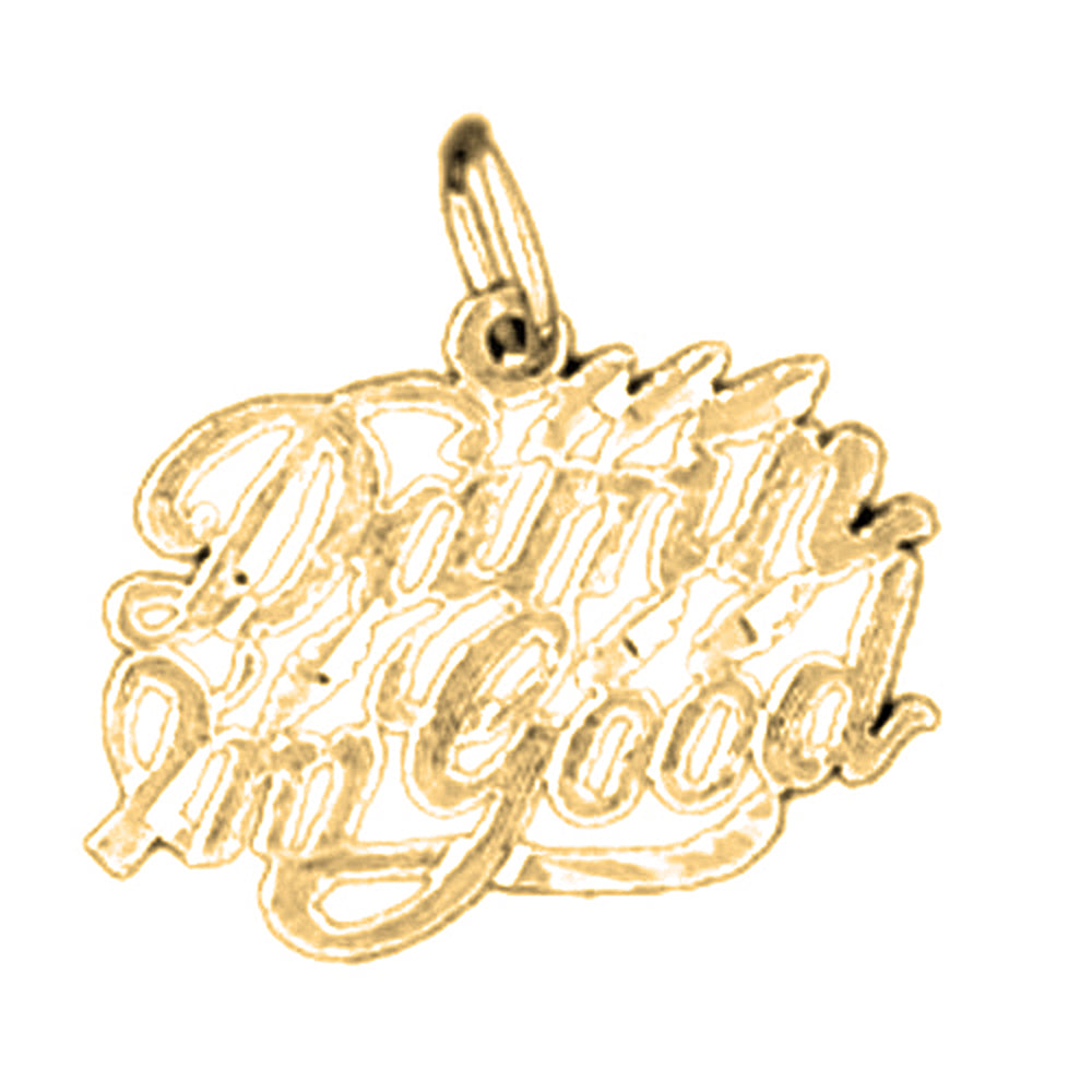 Yellow Gold-plated Silver Saying Pendant