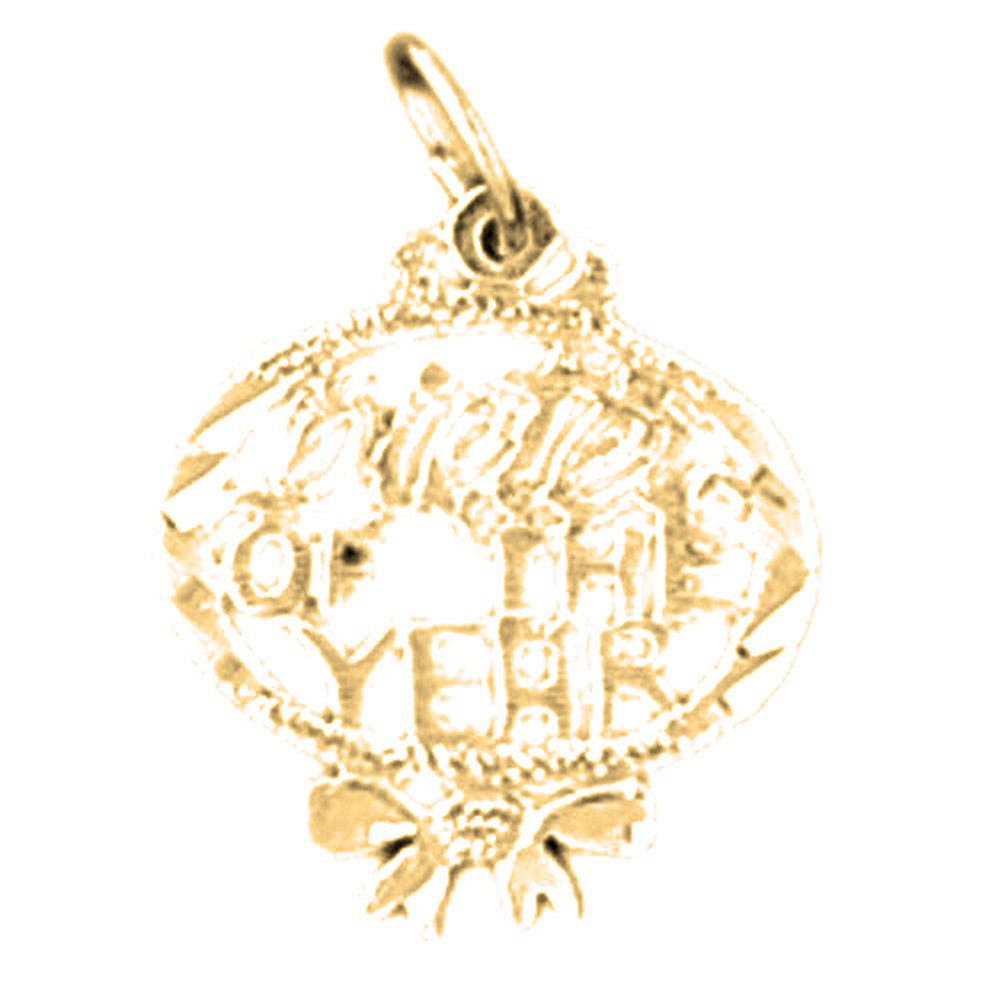 Yellow Gold-plated Silver Saying Pendant