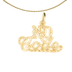 Sterling Silver Saying Pendant (Rhodium or Yellow Gold-plated)