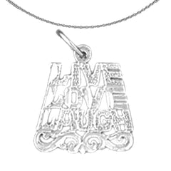 Sterling Silver Saying Pendant (Rhodium or Yellow Gold-plated)