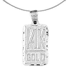 Sterling Silver Saying Pendant (Rhodium or Yellow Gold-plated)