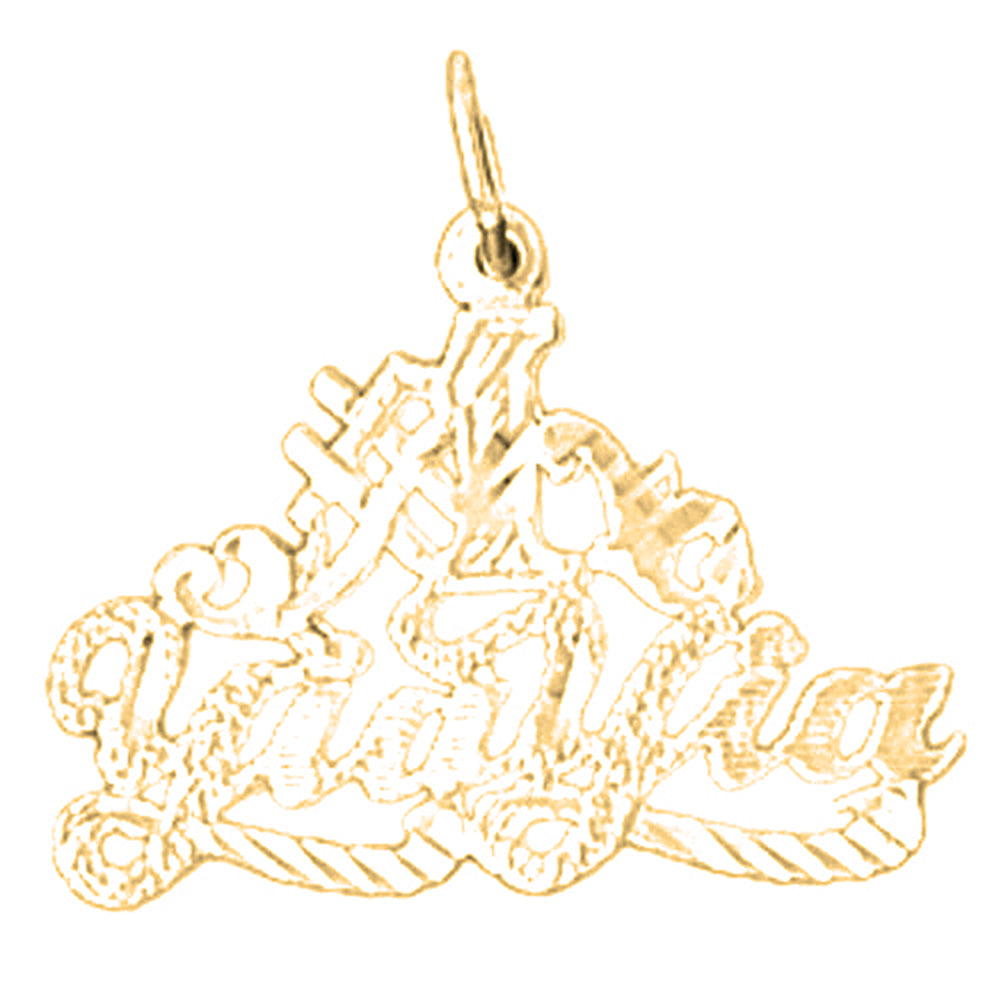 Yellow Gold-plated Silver Saying Pendant