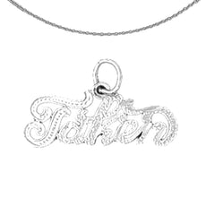 Sterling Silver Saying Pendant (Rhodium or Yellow Gold-plated)