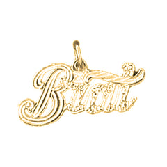 Yellow Gold-plated Silver Saying Pendant