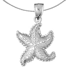 Colgante de estrella de mar de plata de ley (bañado en rodio o oro amarillo)