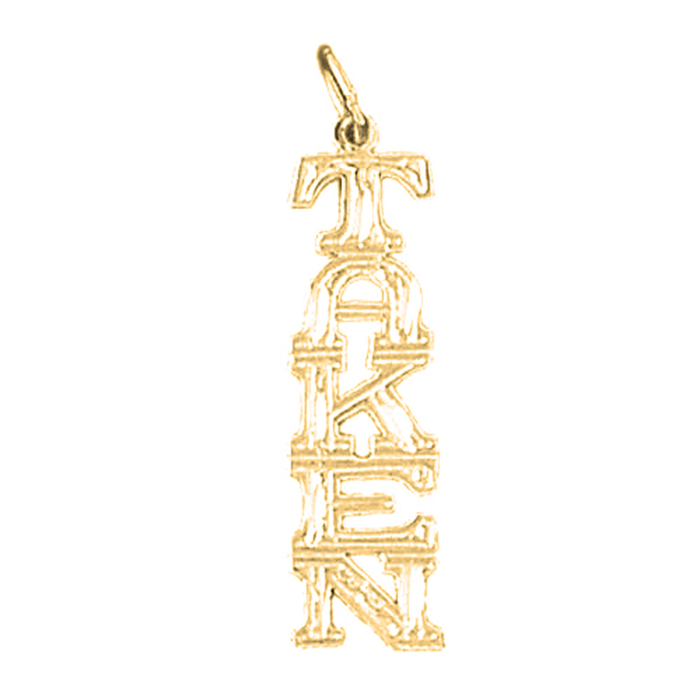 Yellow Gold-plated Silver Saying Pendant