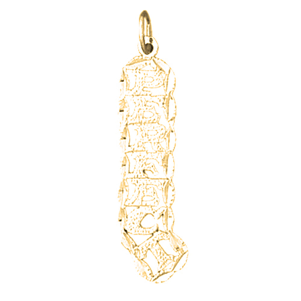 Yellow Gold-plated Silver Saying Pendant