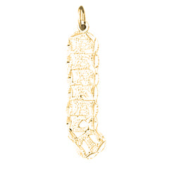 Yellow Gold-plated Silver Saying Pendant
