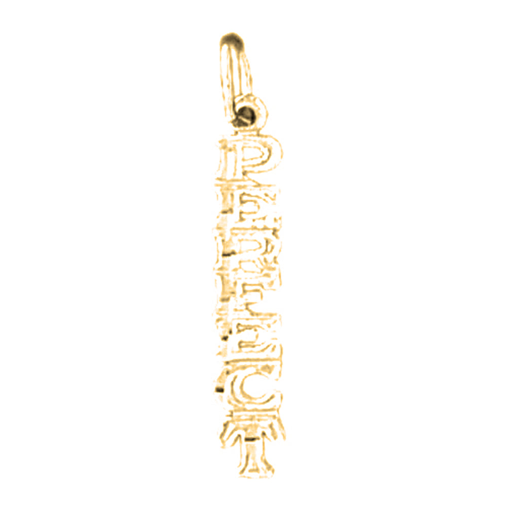 Yellow Gold-plated Silver Saying Pendant
