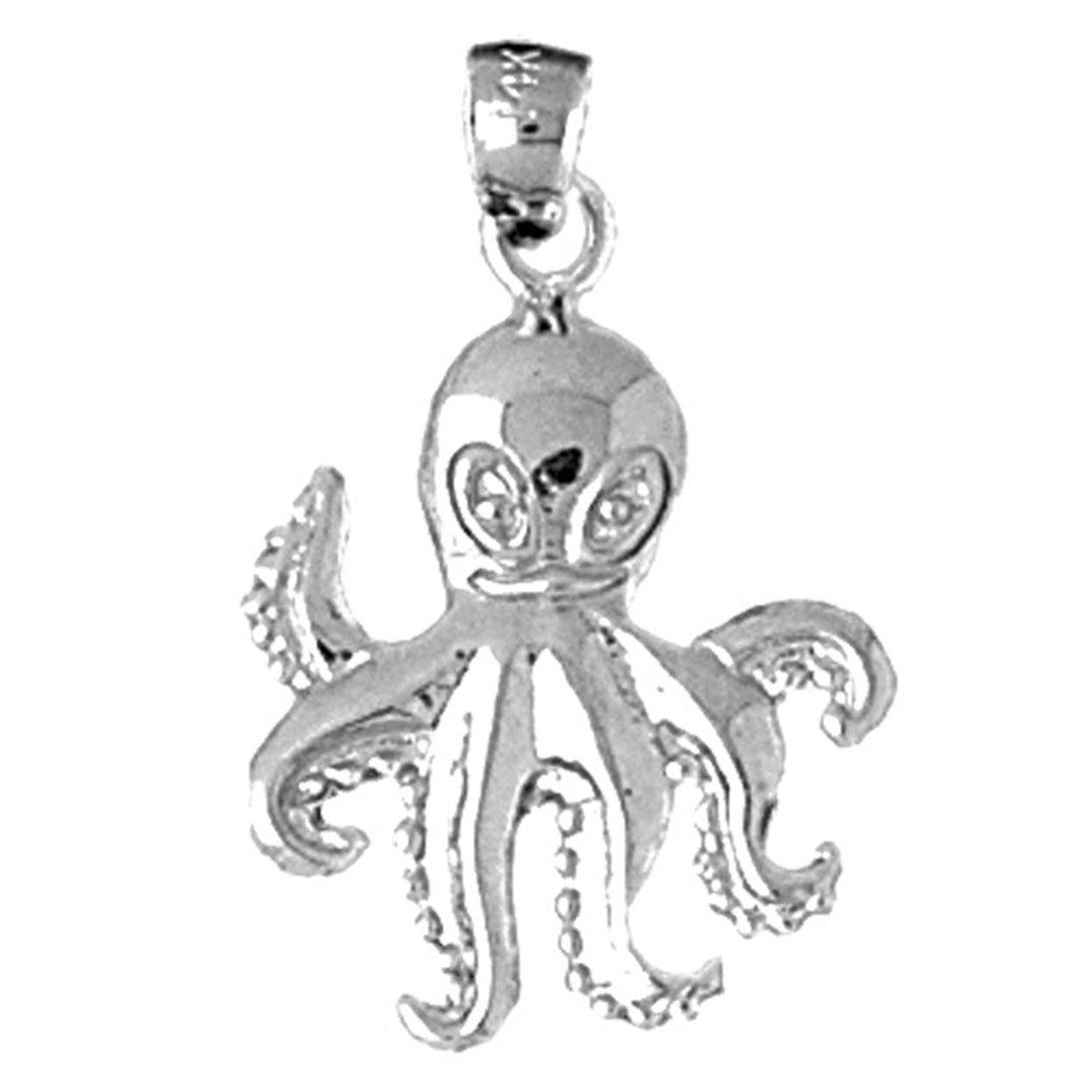 Sterling Silver Octopus Pendant
