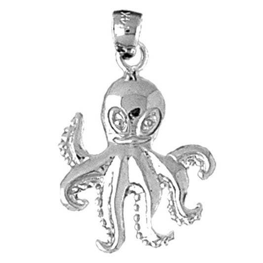 Sterling Silver Octopus Pendant
