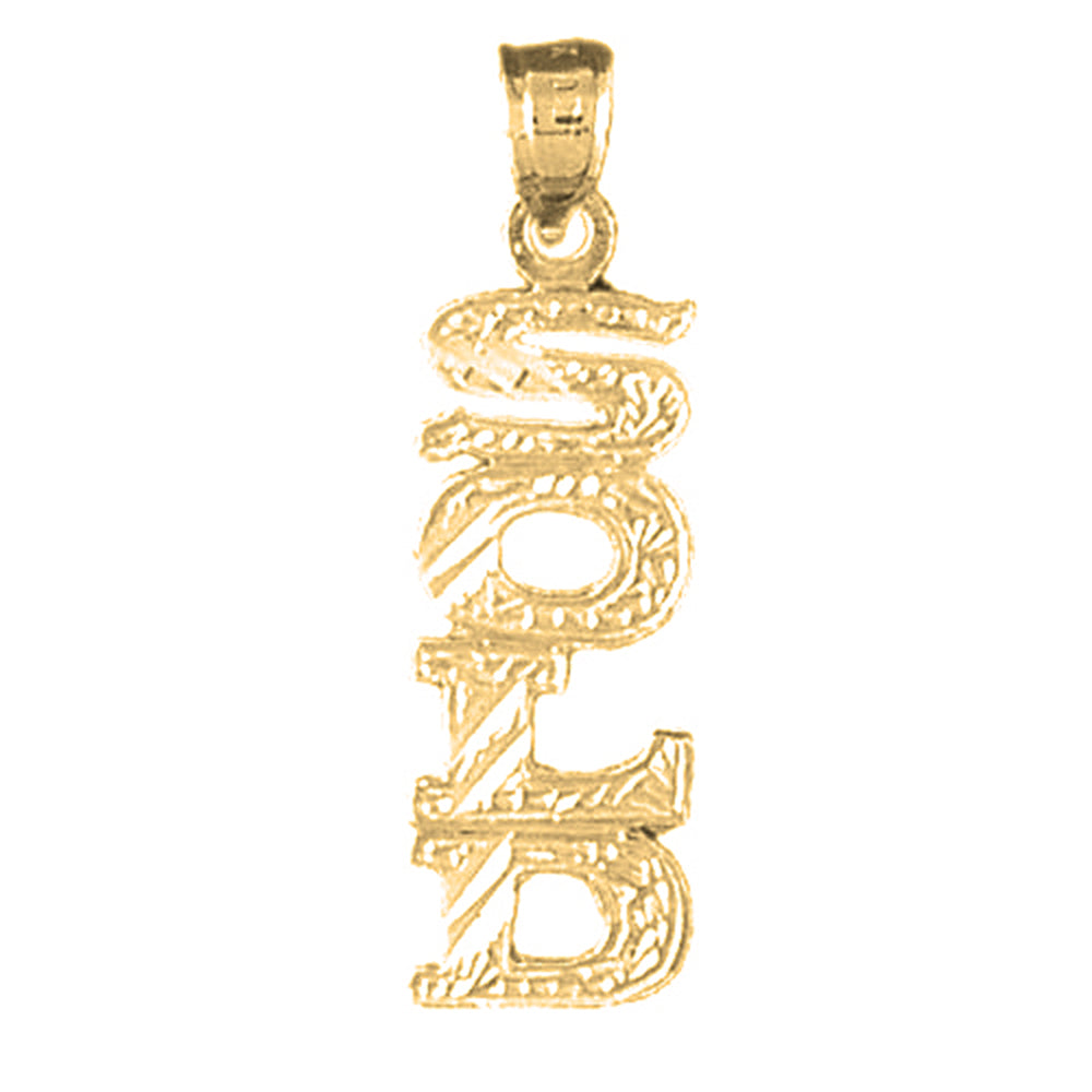 Yellow Gold-plated Silver Saying Pendant
