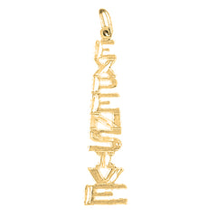 Yellow Gold-plated Silver Saying Pendant