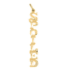 Yellow Gold-plated Silver Saying Pendant