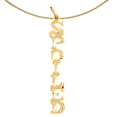 Anhänger mit Spruch aus Sterlingsilber (rhodiniert oder gelbvergoldet)