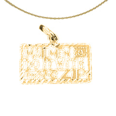 Sterling Silver Saying Pendant (Rhodium or Yellow Gold-plated)