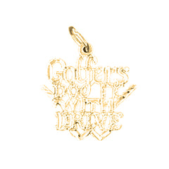 Yellow Gold-plated Silver Saying Pendant