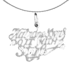 Sterling Silver Saying Pendant (Rhodium or Yellow Gold-plated)