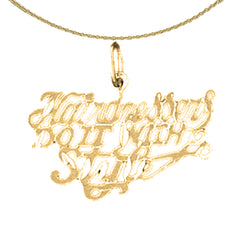 Sterling Silver Saying Pendant (Rhodium or Yellow Gold-plated)