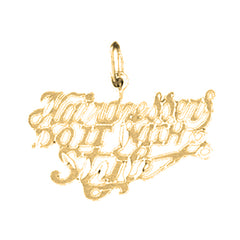 Yellow Gold-plated Silver Saying Pendant
