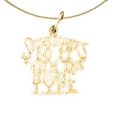 Sterling Silver Saying Pendant (Rhodium or Yellow Gold-plated)