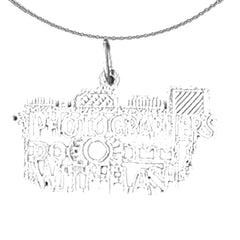 Sterling Silver Saying Pendant (Rhodium or Yellow Gold-plated)