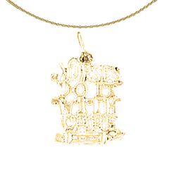 Sterling Silver Saying Pendant (Rhodium or Yellow Gold-plated)
