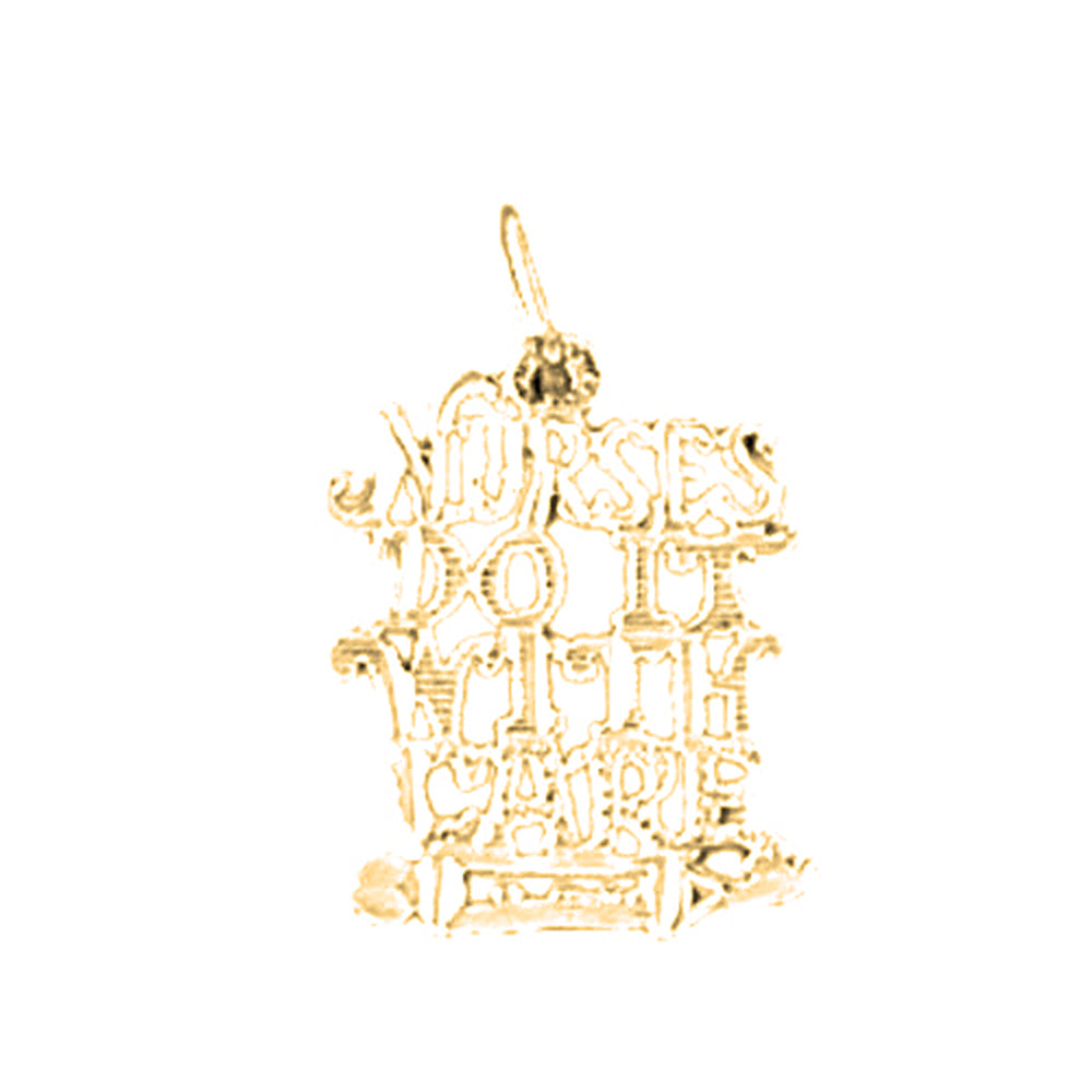 Yellow Gold-plated Silver Saying Pendant