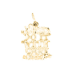 Yellow Gold-plated Silver Saying Pendant