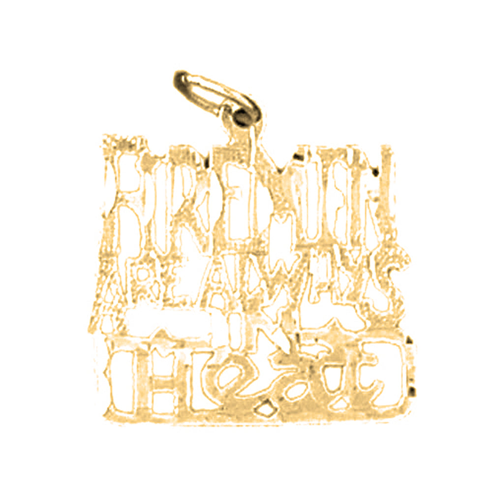 Yellow Gold-plated Silver Saying Pendant