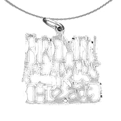 Sterling Silver Saying Pendant (Rhodium or Yellow Gold-plated)