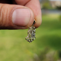 Sterling Silver Who Gives A Shit Saying Pendant (Rhodium or Yellow Gold-plated)