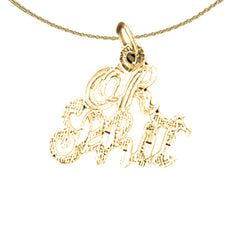 Sterling Silver Saying Pendant (Rhodium or Yellow Gold-plated)