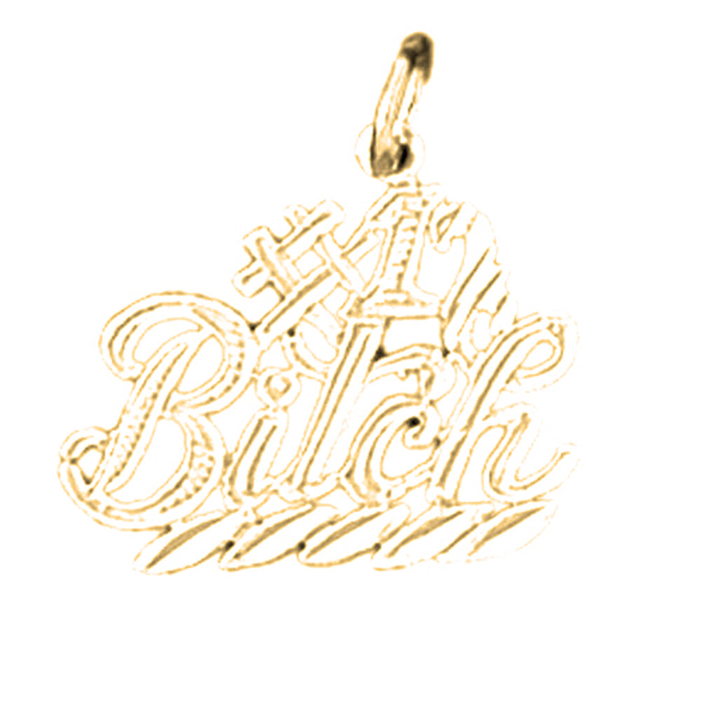 Yellow Gold-plated Silver Saying Pendant