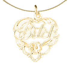 Sterling Silver Saying Pendant (Rhodium or Yellow Gold-plated)