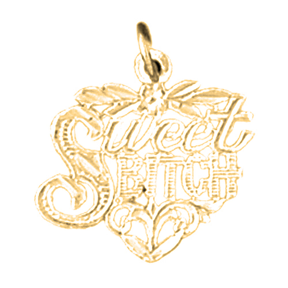 Yellow Gold-plated Silver Saying Pendant