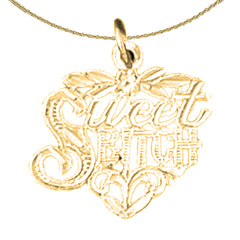 Sterling Silver Saying Pendant (Rhodium or Yellow Gold-plated)