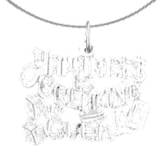 Sterling Silver Saying Pendant (Rhodium or Yellow Gold-plated)