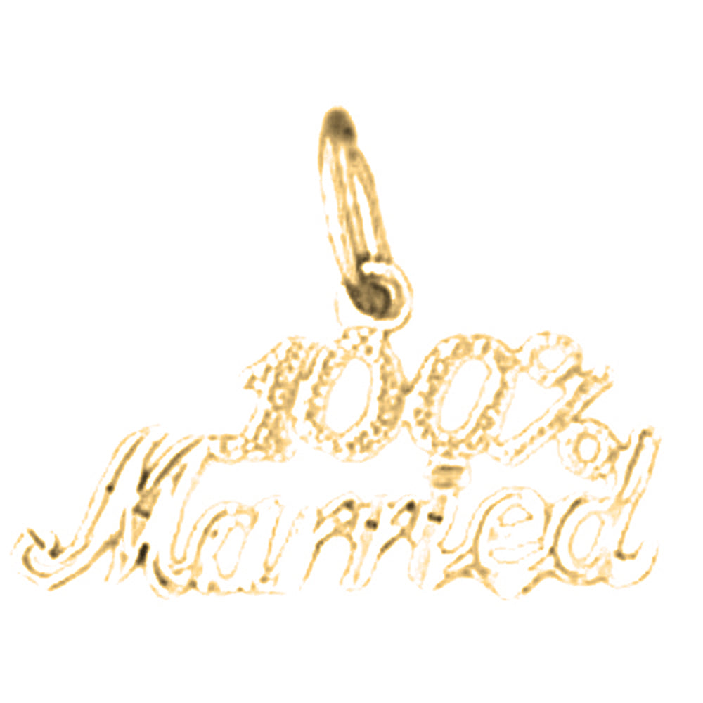 Yellow Gold-plated Silver 100% Married Saying Pendant